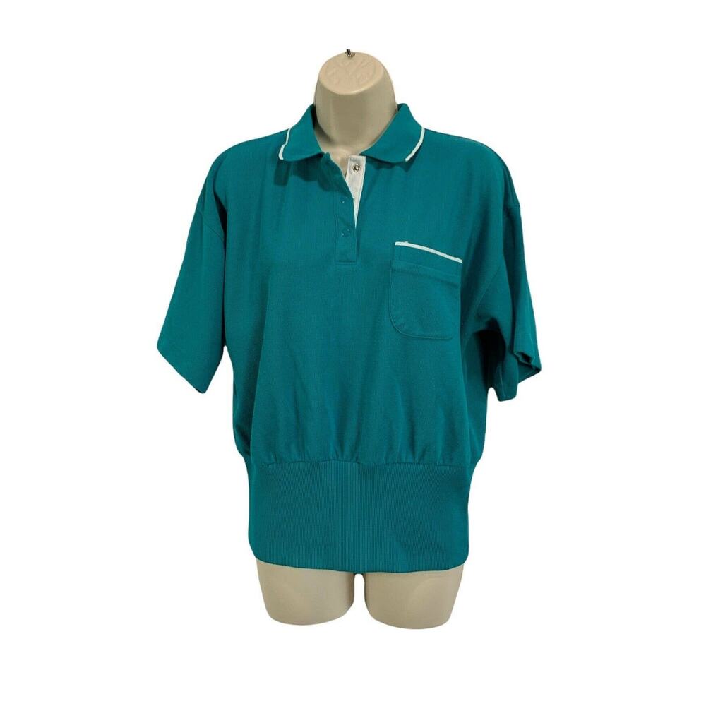 VTG Goolagong Sports Womens Polo Shirt Size Medium 80's Tennis Elastic Hem